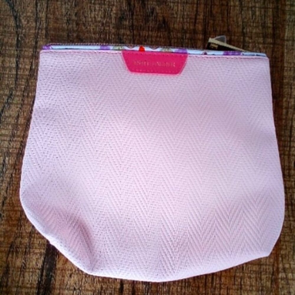 Estee Lauder Makeup Bag Pink 6"x4" Zipper Lined